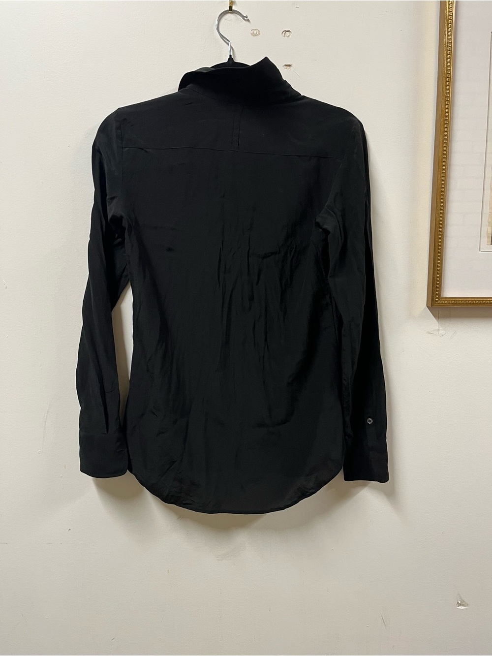 Babaton Black Silk Long Sleeve Blouse - Picture 4 of 4